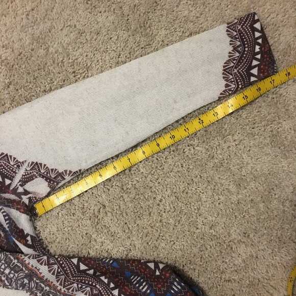 Point Zero Boho Knit Linen Blend A-Line Tribal Printed Top - Picture 16 of 16